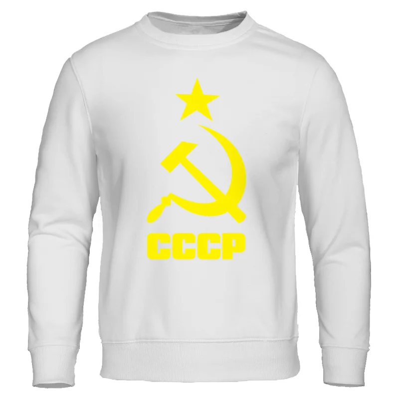 Мужская одежда, осень, CCCP, русские толстовки для мужчин, СССР, СССР, мужские свитшоты, москвийские мужские пуловеры, хлопковые топы с круглым вырезом - Цвет: white 3