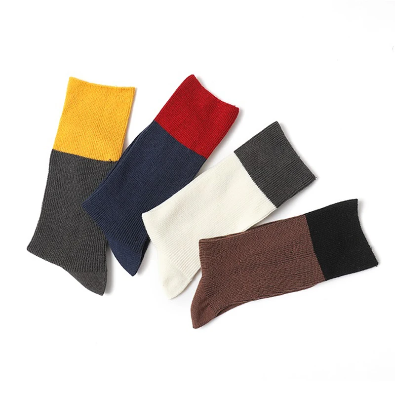 Коллекция 2019 года осенне-зимние женские носки Контрастный ЦВЕТНОЙ носок для