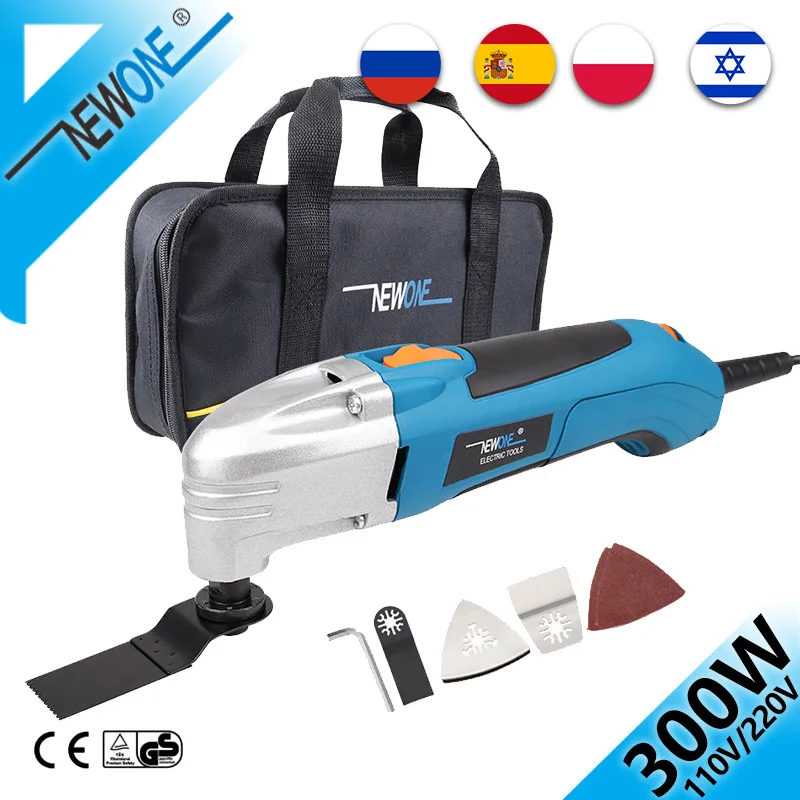 NEWONE 300W Electric Multitool Trimmer Tool with Oscillating Saw Blades 230V Variable Speed Renovator Power Tool Saw Accessory