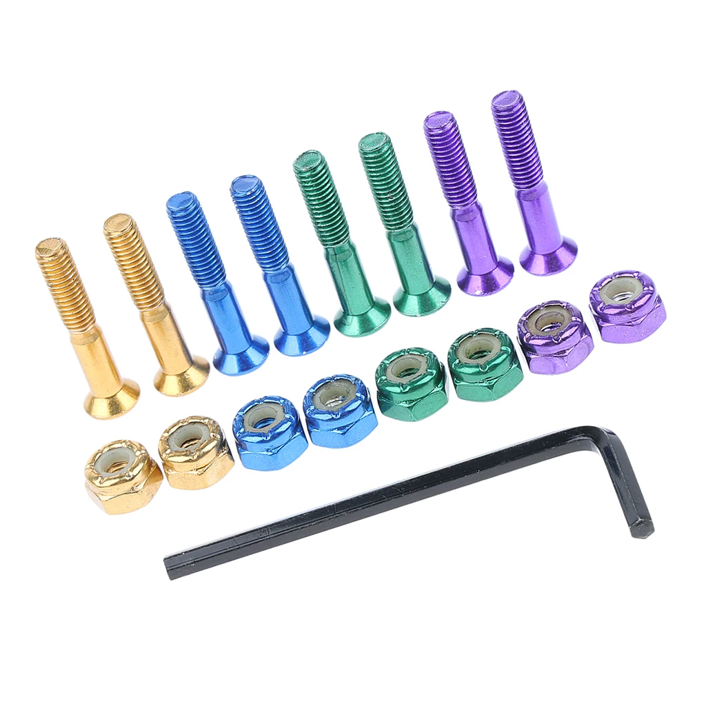 8pcs Replacement Skateboard Truck Hardware Set Screws Bolts Nuts
