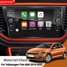 Автомобильный навигационный экран пленка приборная панель Стекло дисплей экран пленка климат контроль для Volkswagen Polo MK6 Virtus Sedan