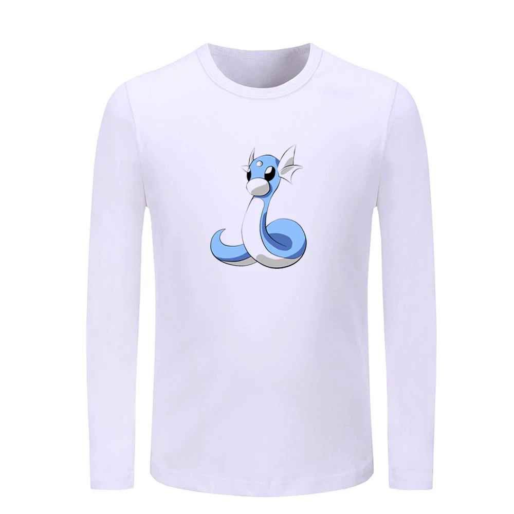 JeKW948C Милые детские футболки с принтом Pokemon Dratini Lapras Poliwag Детские футболки с графическим принтом топы с длинными рукавами для мальчиков и девочек, рождественский подарок - Цвет: JeKW948C