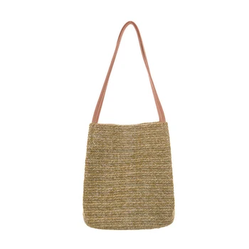

Women Straw Bag Bohemian Rattan Beach Handbag Handmade Kintted Crossbody Bucket Bags Summer Tassel Beach Bag
