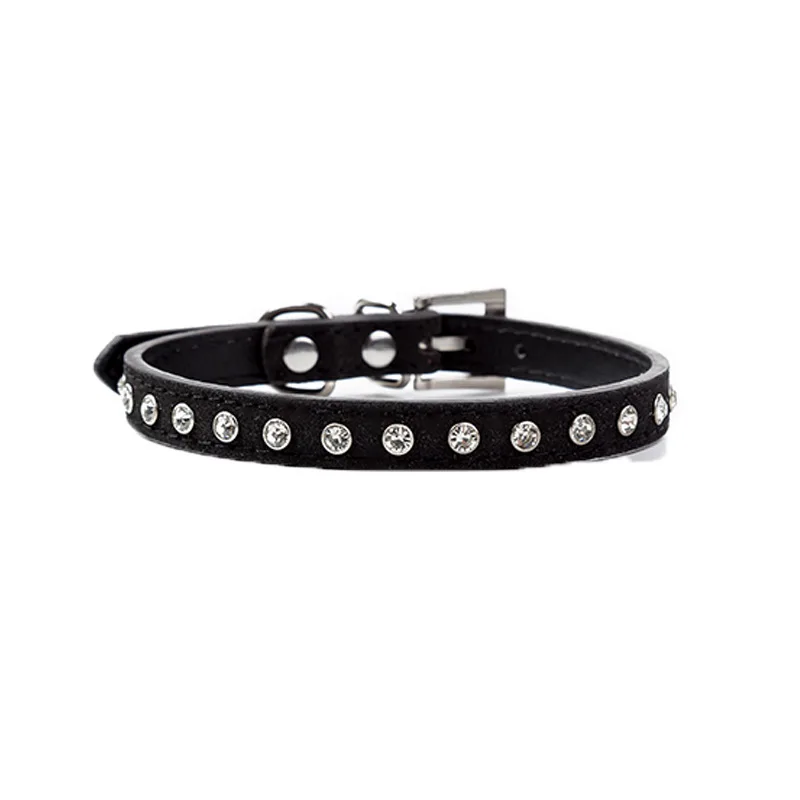 Ошейник для собак кожаный кристалл Горячие bling Стразы pu Ошейники для кошек для щенков ожерелье шлейки индивидуальный ошейник