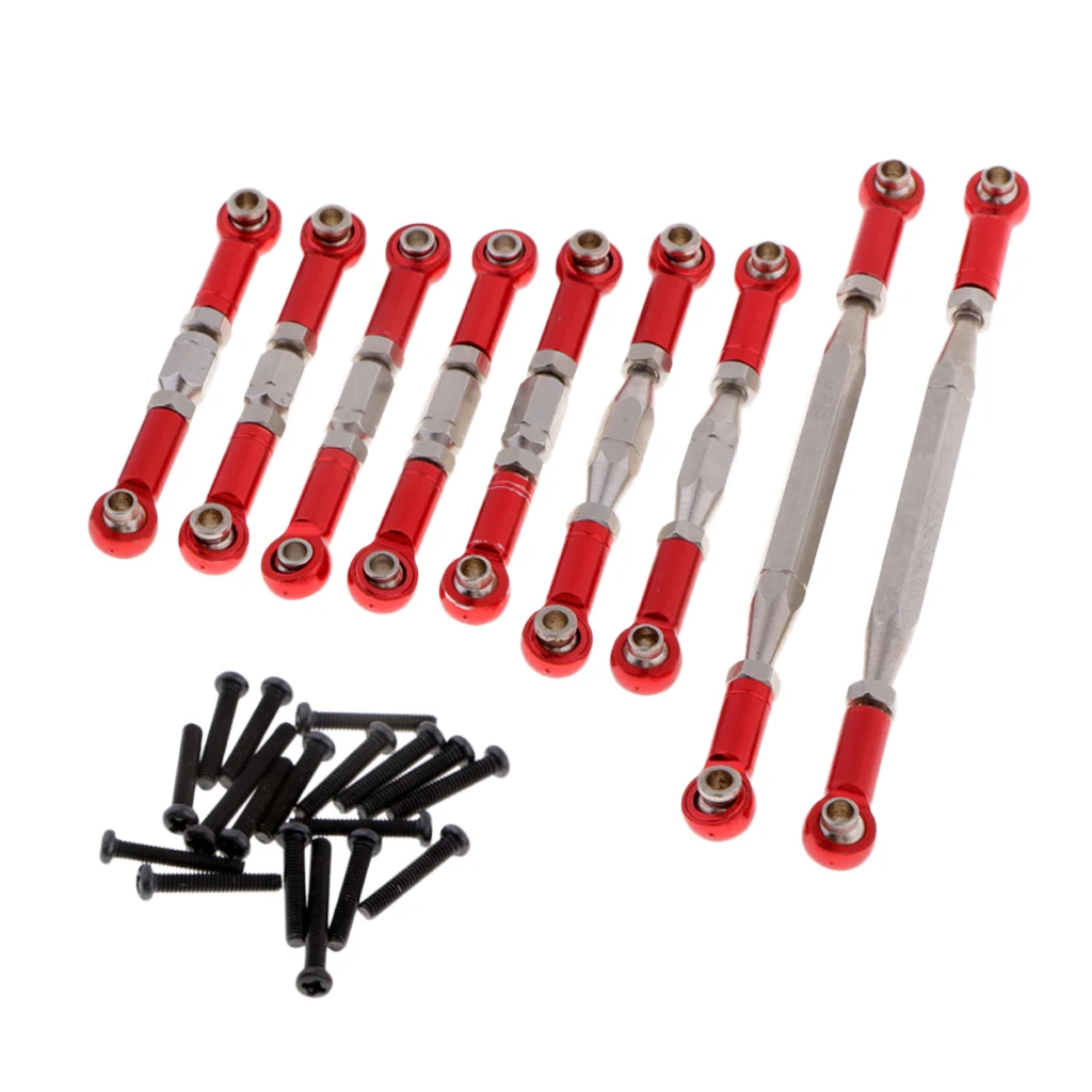 9x Metal Steering Servo Linkages Pull Rods for 1/12 Wltoys 12423 12428 Truck