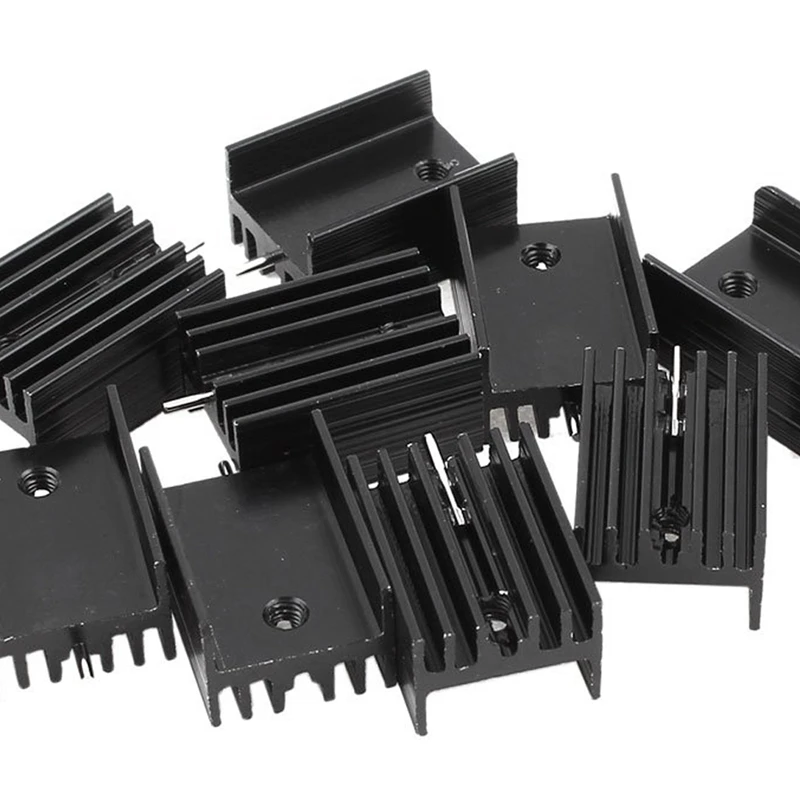 10 шт. 21x15x11 мм черный алюминиевый радиатор для транзисторов Mosfet TO