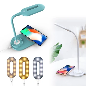 

2 In 1 Wireless Charger LED Table Desk Lamp Multi-Function Reading Light with DC 5V USB Charging Port For Mobile Phone charge