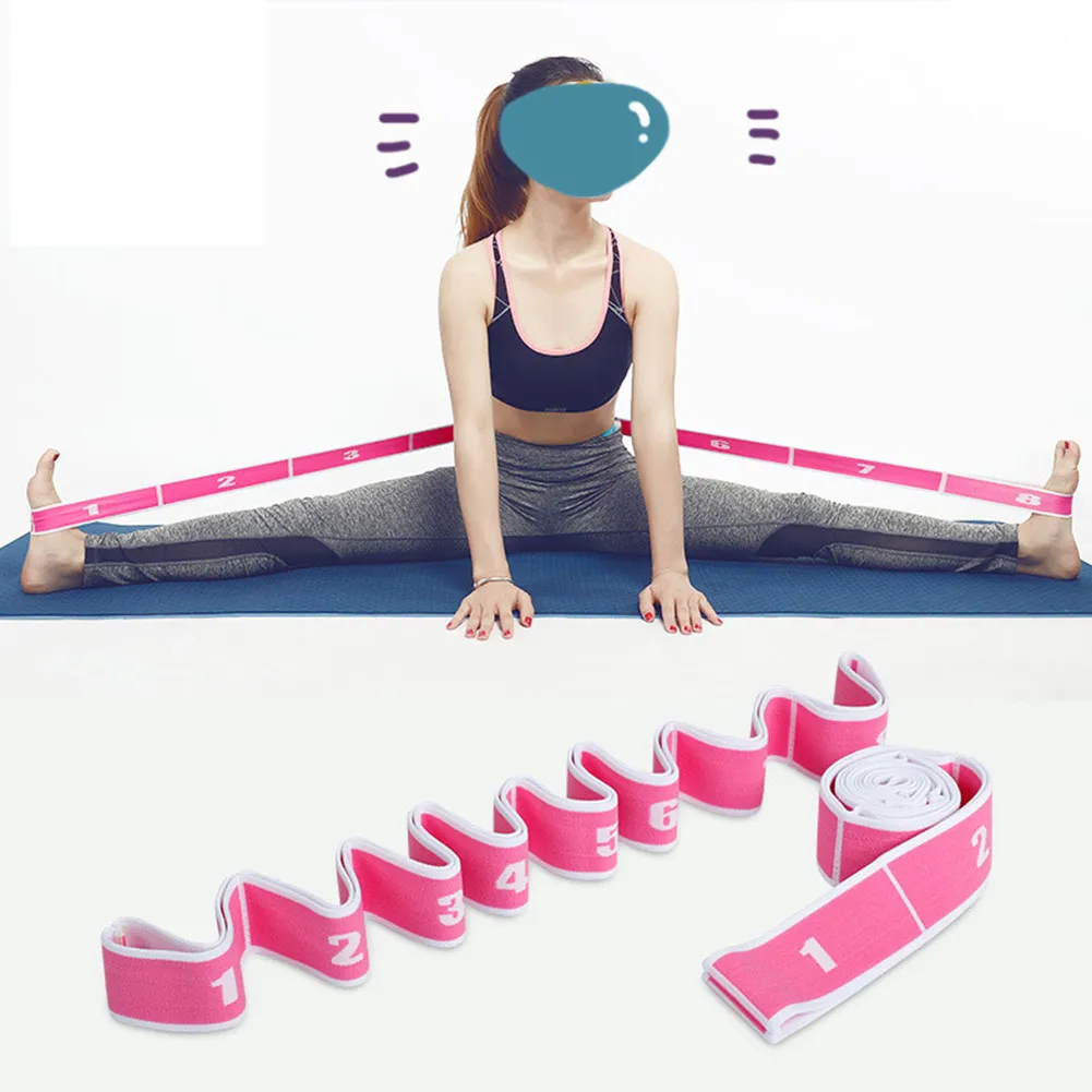 

Elastic Yoga Fitness Resistance Band 8-Loop Training Strap Tension Resistance Exercise Stretching Band for Sports Dancing