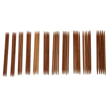 

5 Sets of 11 Sizes 5'' (13cm) Double Pointed Carbonized Bamboo Knitting Kits Needles Set (2.0mm - 5.0mm)