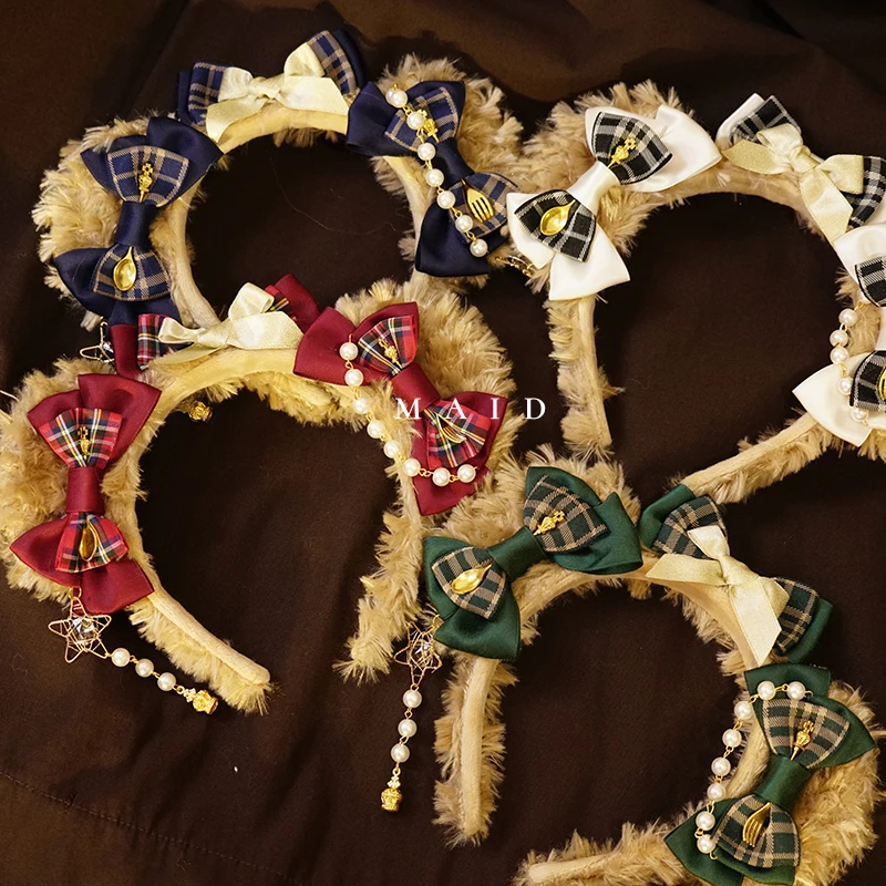 

AP Teddy Bear Hand Made Bear Ear KC Lolita Headdress Small Animal Ear Hair Bands