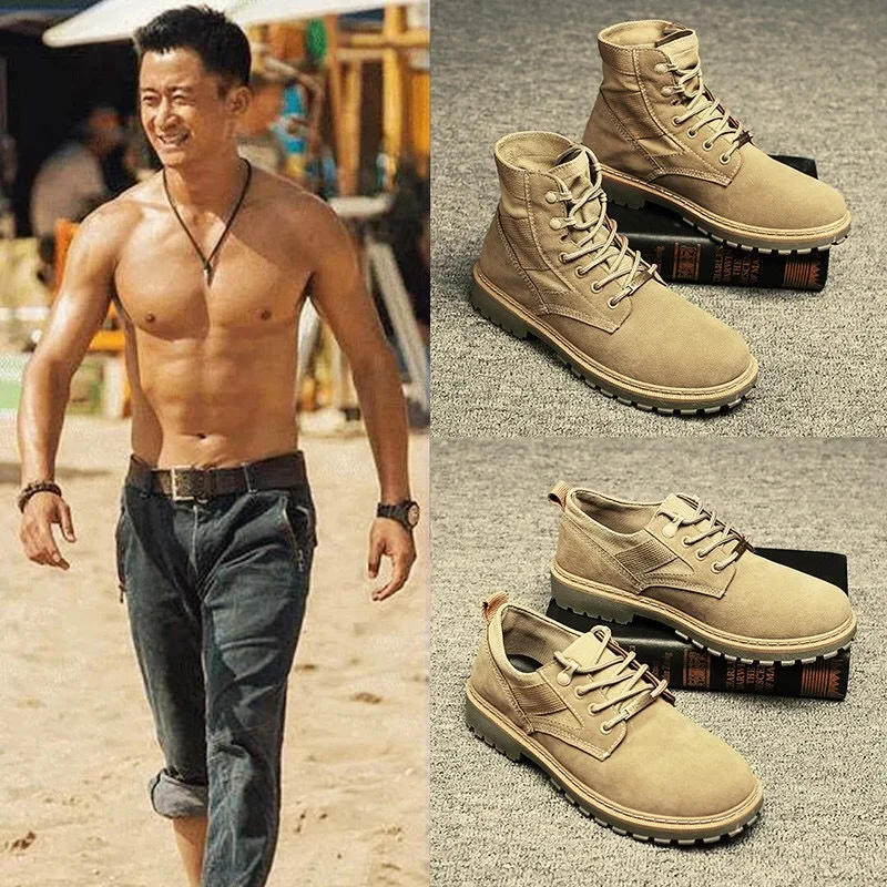 

Autumn Men Martin Boots Men's Hight-top MEN'S SHOES Snowfield Mid-top Boots Work Shoes Desert England Short Boots Combat Boots F