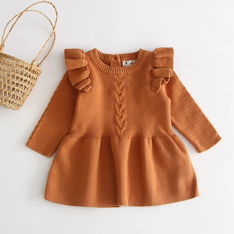 

Baby Winter Clothes for Newborn Baby Girls 1st Birthday Princess Dress Toddler Kids Christmas Costume Knitted Sweater Dress 18M