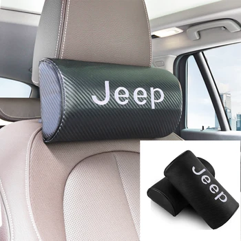 

Car Neck Pillows Carbon Fiber Leather Headrest Cushion Car Interior Accessories for Jeep Wrangler CJ YJ TJ JK Cherokee Patriot