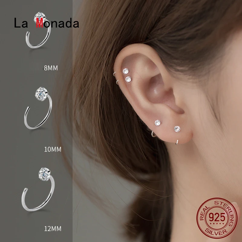 Hoop-Earrings Jewelry 925-Silver La-Monada Small Women for Hook
