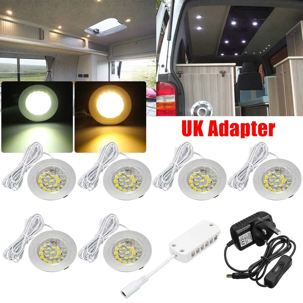 

6pcs LED Round Ceiling Down Light 12V Wall Lamps Cabinet Display Lights For Hotel Home RV Motorhome Boat