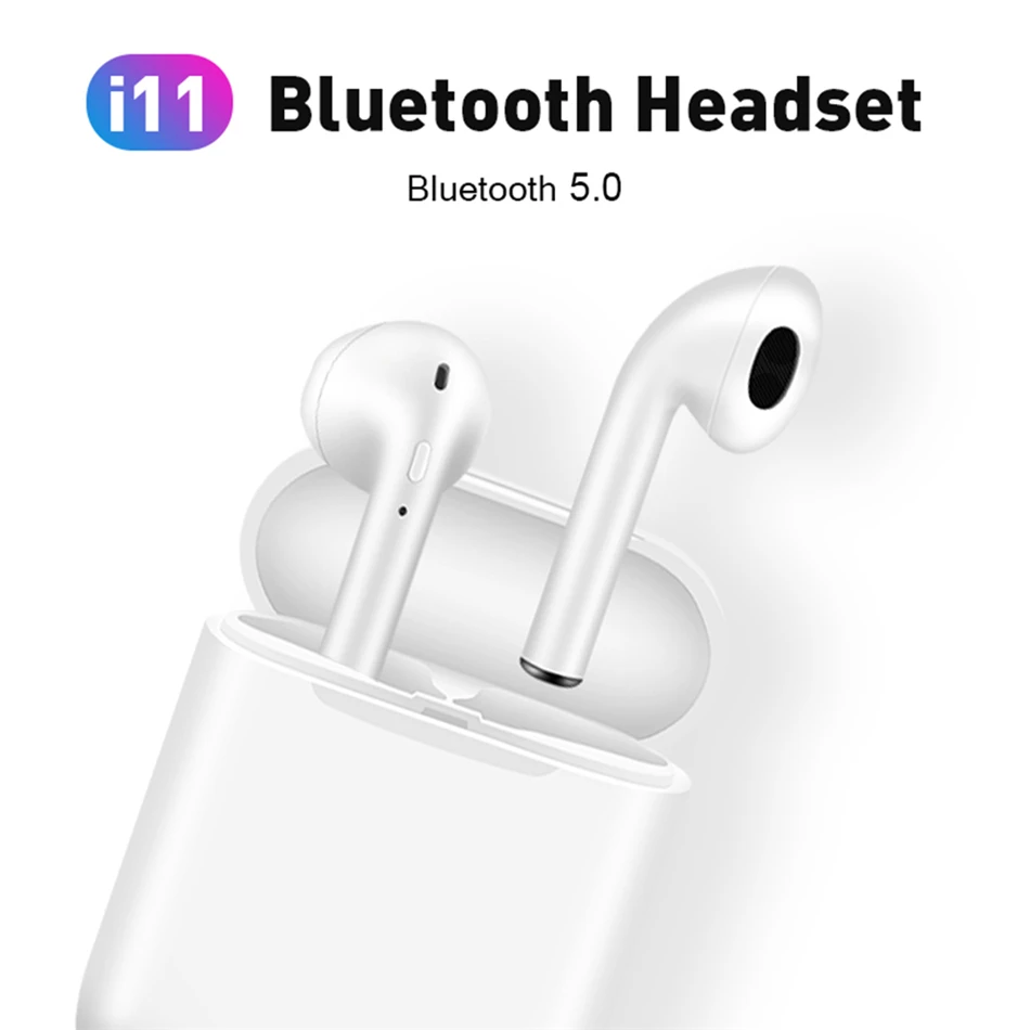 Беспроводные наушники i11 TWS Bluetooth 5 0 миниатюрные вкладыши i7s с микрофоном для iPhone