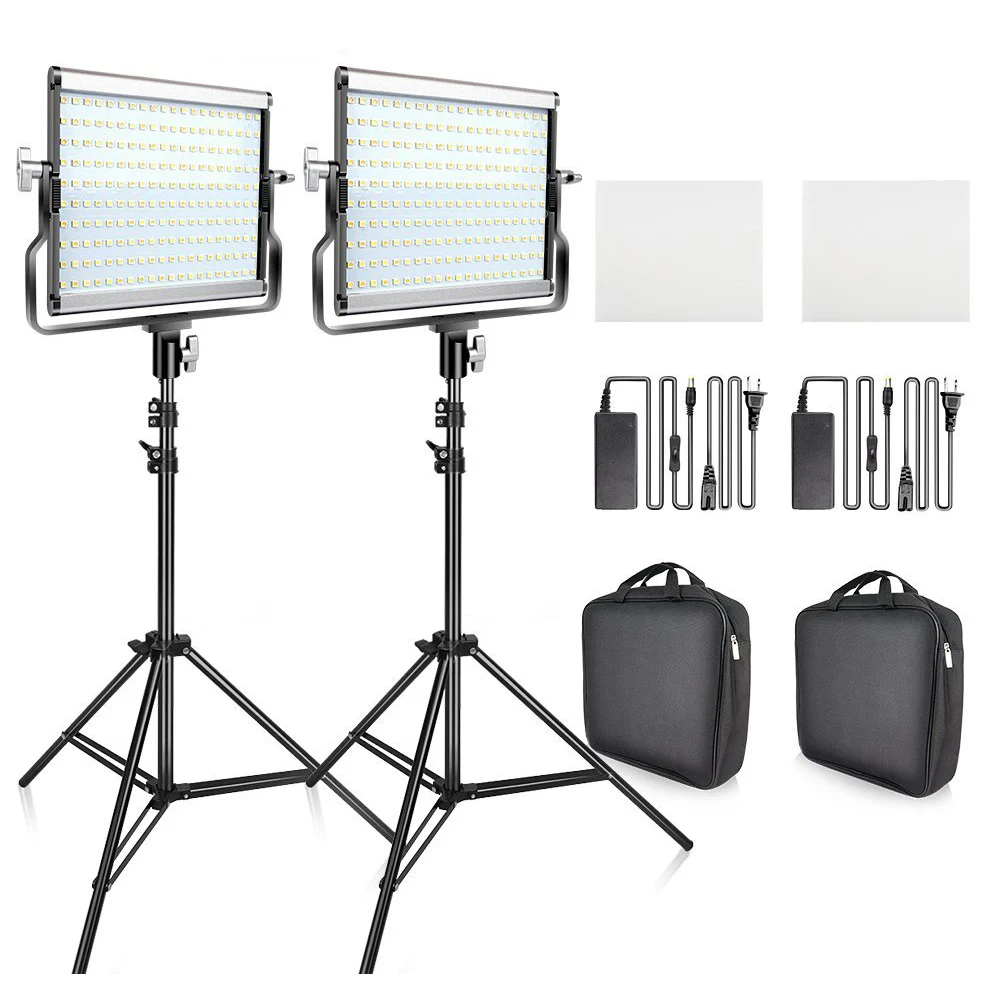 

L4500 LED Video Light 2 in 1 Kit Photographic Lighting Studio Lamp Bi-color 3200K-5600K Photo Light with Tripod for Youtube