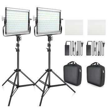 

L4500 LED Video Light 2 in 1 Kit Photographic Lighting Studio Lamp Bi-color 3200K-5600K Photo Light with Tripod for Youtube