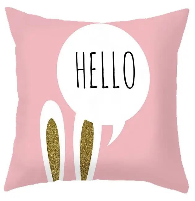 Kawaii Bear Rabbit Decorative Cushion Covers Cartoon Mountain Print Nordic Pillow Case Cute Cloud Raindrop Moon Star For Kids - Цвет: 6