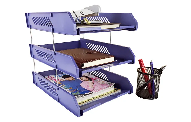 

Office Supplies Wholesale Storage File Tray File Box Three-layer File Rack Information Rack Desktop File Organizing Rack