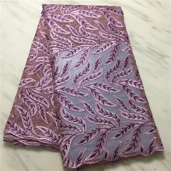 

African Lace fabric Hot Sell Mesh New Arrival Plain purple Color african cord Lace.Guipure lace Fabrics F161025
