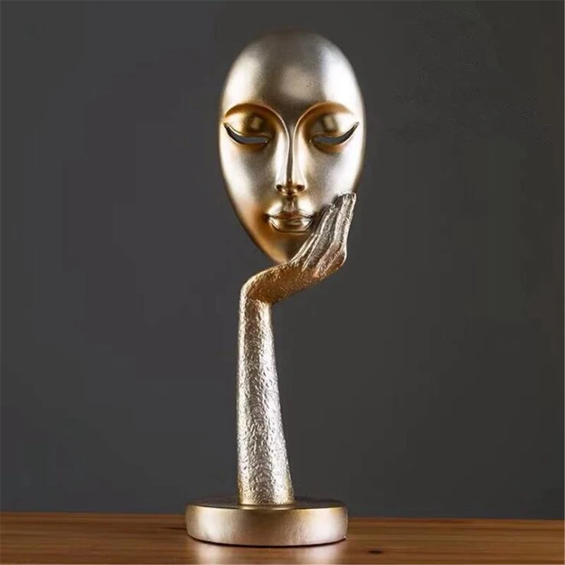 Modern Human Meditators Abstract Lady Face Character Resin Statues Sculpture Art Crafts Figurine Home Decorative Display