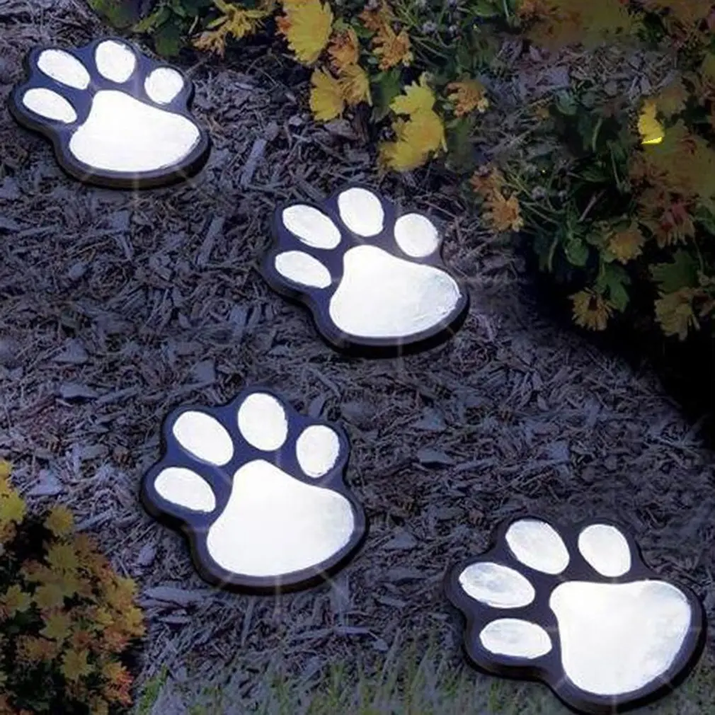 

Led Outdoor Solar Light Waterproof Electrical Bear Animal Paw Print Lights Garden Pathway Decoration Lantern Lamp