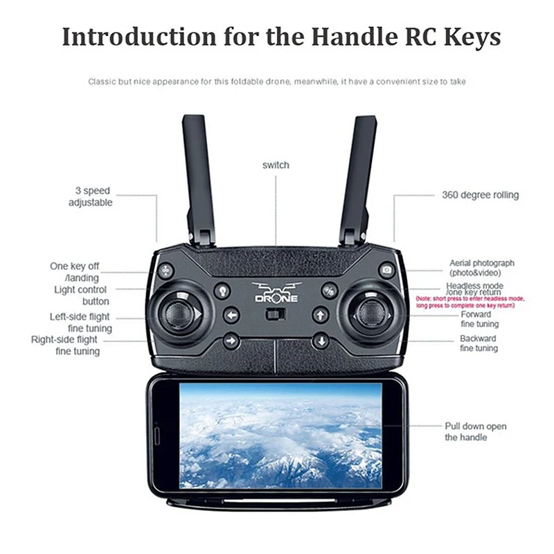 KY601S HD Широкий Ангел Камера WI-FI с видом от первого лица Квадрокоптер игрушечный RC Дрон приложение Управление вертолет, 500W 1080P WI-FI FPV Камера черный