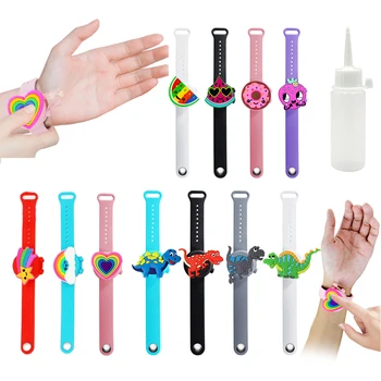

Reusable Wearable Silicone Wristband Hand Dispenser Wristband Portable Wristband Cartoon Bracelet With Refillable Bottle