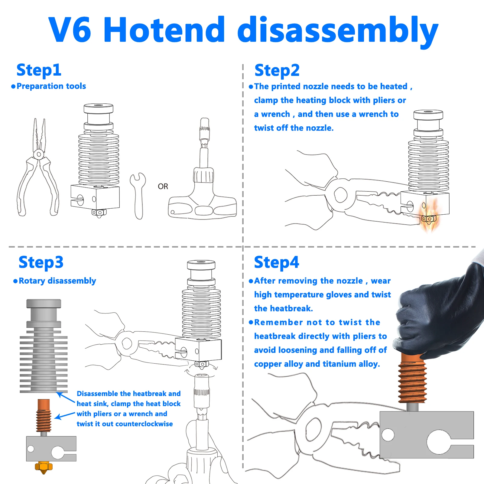 CR-6 SE V6 Volcano Hotend Bi-Metal Heatbreak Titanium Alloy+Plated Copper Bimetal Throats for Anycubic Creality 1.75mm Filament canon print head