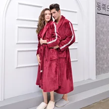 Модный повседневный фланелевый Халат для мужчин и женщин с v-образным вырезом и длинным рукавом, мужской и женский халат, плюшевая шаль, кимоно, теплый мужской банный Халат