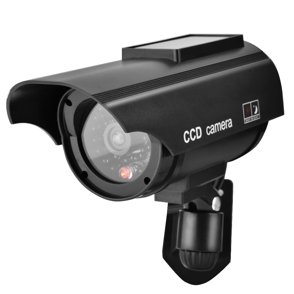 Солнечная энергия пустышка камеры водонепроницаемый CCTV безопасности Фальшивые Камеры с наклейка CCTV мигающий светодиодный свет