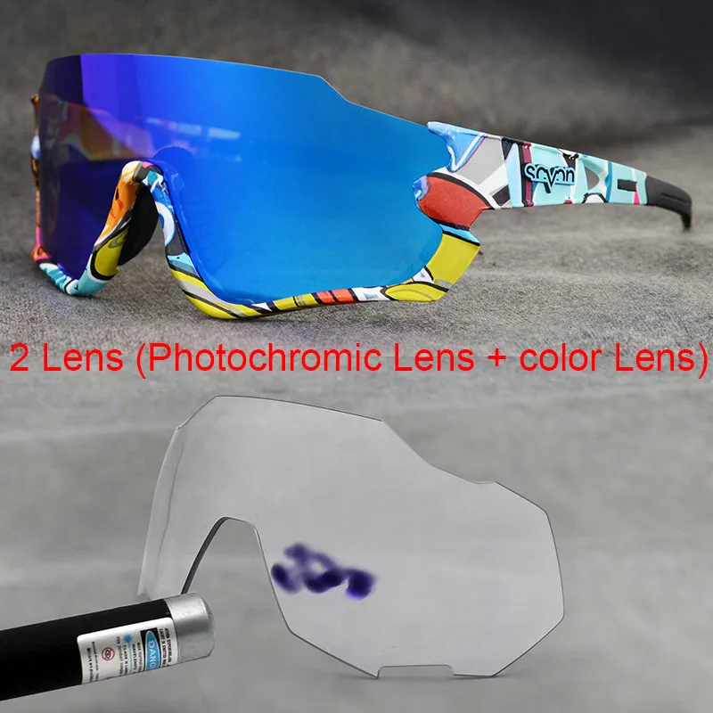 Photochromic Bicycle Sunglasses MTB Road Polarized Cycling Glasses 2 Lens Outdoor Sport Glasses Man Women Bike sunglasses skiing
