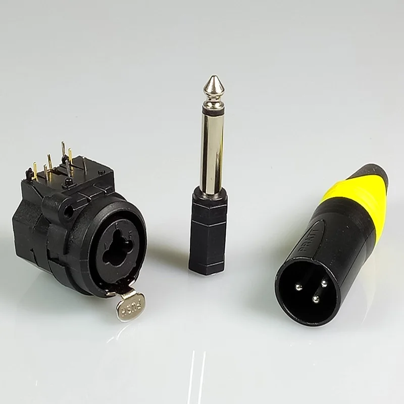 10 шт. Панельное гнездо с 3 контактным разъемом XLR + аудиоразъем 6 35 мм|Соединители| |