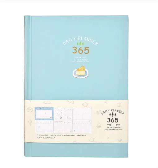 Light Blue A5 милый 365 дней ежедневник еженедельник ежемесячный блокнот Kawaii порядок дня органайзер для девочек Дневник Журнал Блокнот принадлежности - Цвет: Light Blue
