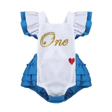 Infantil bebê meninas fantasia flutter mangas letras um doce-coração padrão impresso macacão para carnaval cosplay festa traje