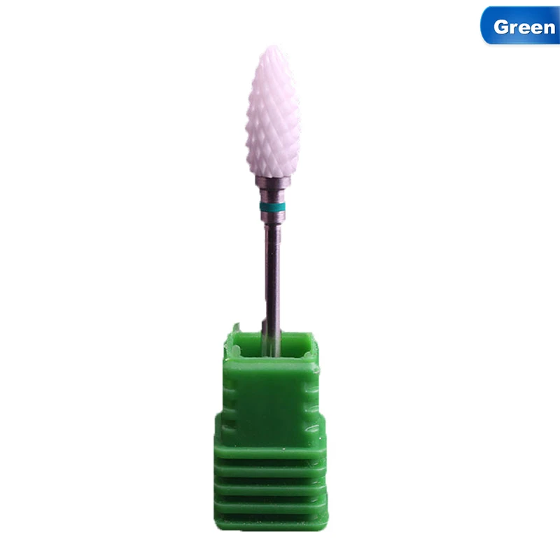 Сверло для нейл-арта белая керамическая средняя шлифовальная каменная головка для нейл-арта керамический монтируемый точечный Полировальный Инструмент Электрический маникюр