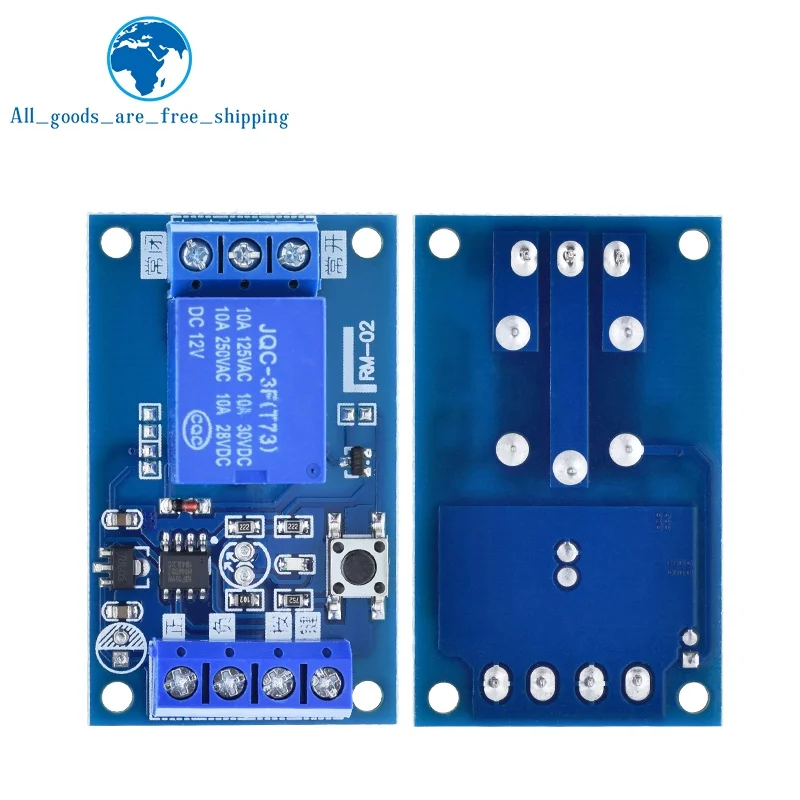 TZT 5V 12V Single Bond Button Bistabiles Relaismodul Modifiziertes Auto Start und Stop Selbstsichernder Schalter Ein Schlüssel für Arduino – Detail 11