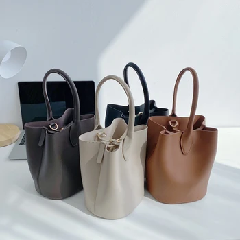 

New High Quality PU Leather Small Ladies Handbag Women Crossbody Shoulder Bag Japan Style Bucket Bag Chic Bag Sets Whole Sale