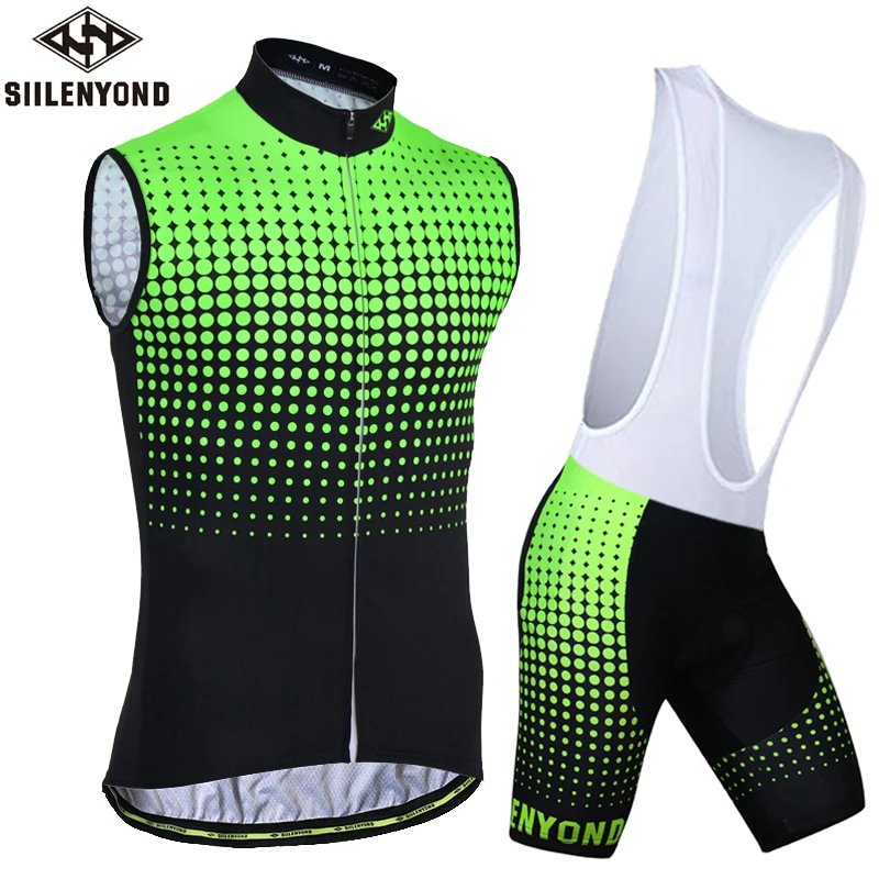 Bib Cycling Set Siilenyond, без рукавов, для велоспорта, Джерси, набор, лето, для горного велосипеда, одежда для велоспорта, для MTB велосипеда, жилет для мужчин, Ropa Maillot Ciclismo - Цвет: Bib Cycling Set