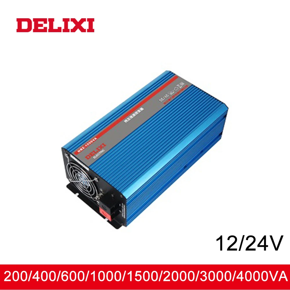 DELIXI инвертор 400 Вт Чистая Синусоидальная волна инвертор DC12V/24 В к AC220V инвертор для автомобиля Инвертор бытовой