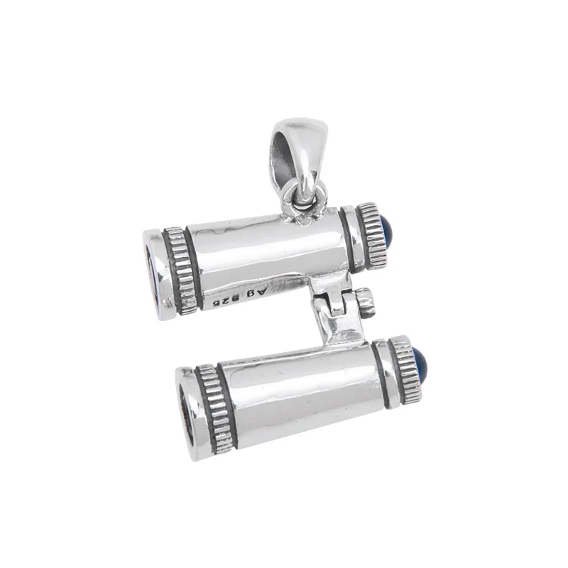 

100% s925 sterling silver telescope pendant, swingable male and female couple necklace pendant