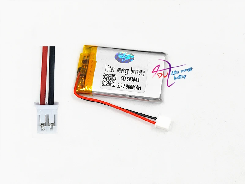 JST PH 2 0 мм 2pin 3 7 в 900 мАч LiPo литиевая полимерная аккумуляторная батарея connector 603048 для