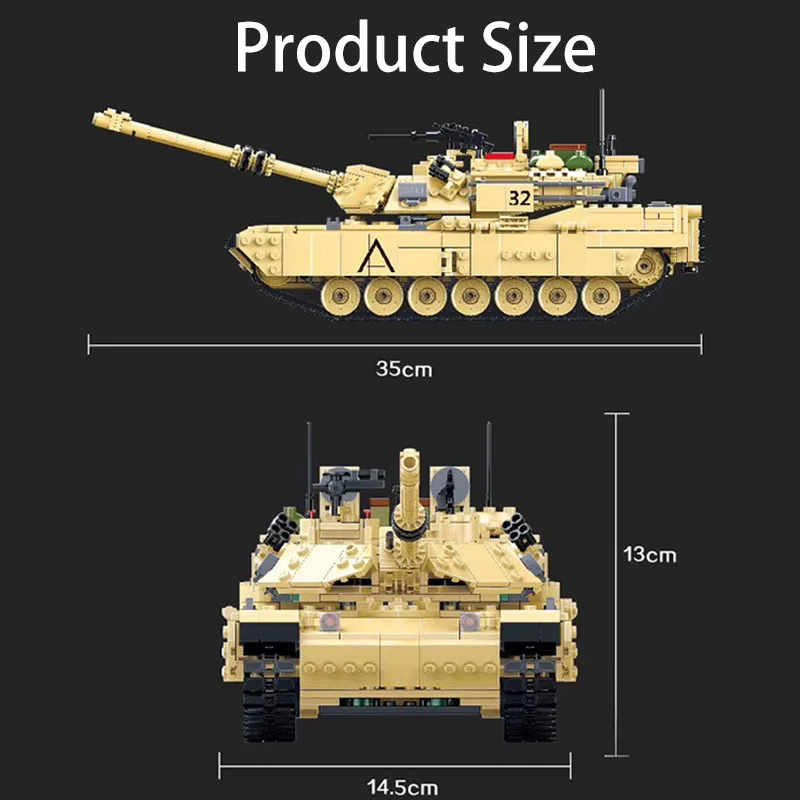 1361 шт 6101 Военный танк M1A2 abrams основной боевой танк строительные блоки сборные развивающие Кирпичи игрушки для детей подарок для детей