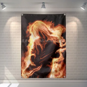 

Flame Guitarist Flag Banner Music Rock Band Home Decoration Hanging flag 4 Gromments in Corners 3*5FT 144cm*96cm