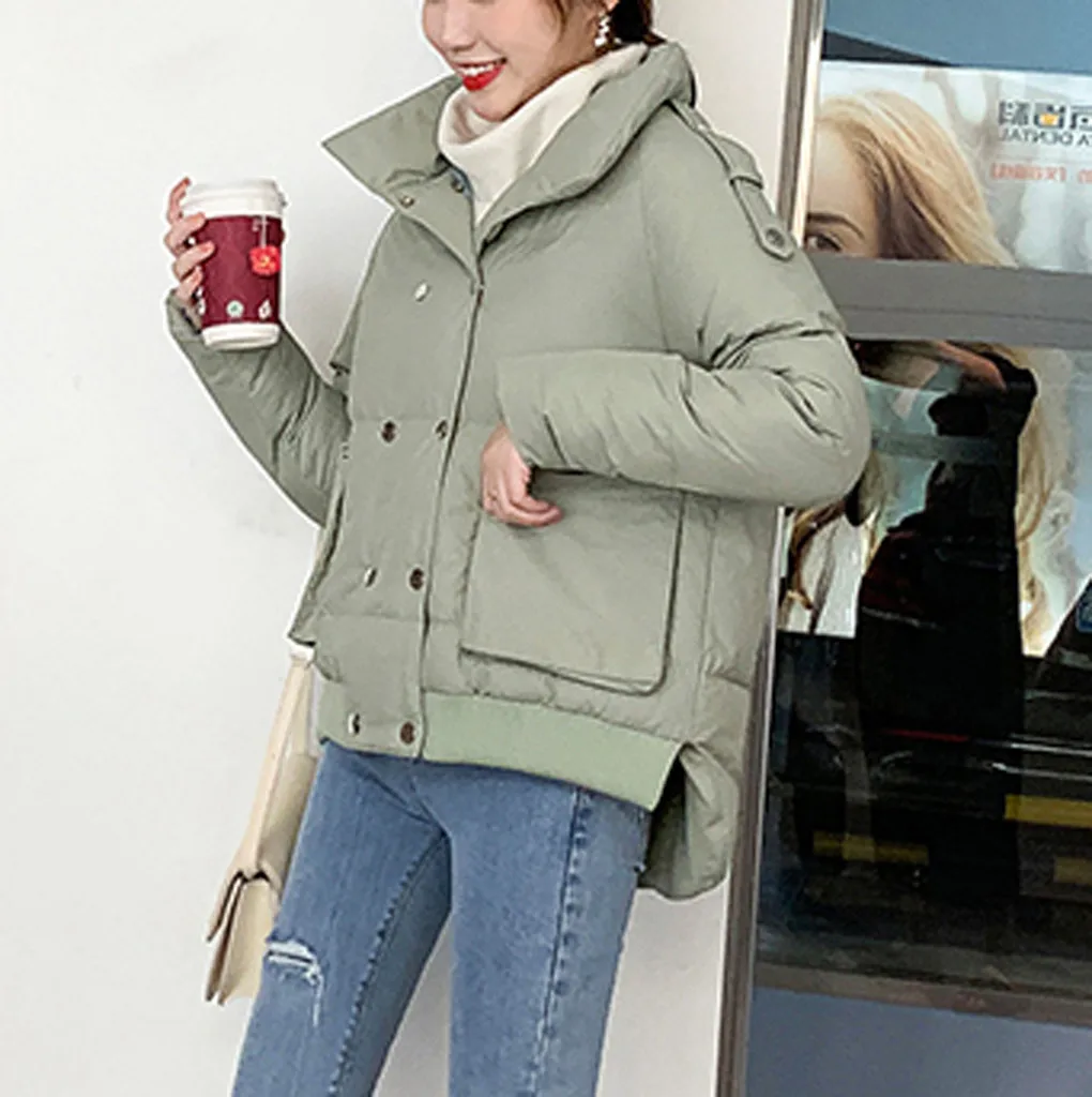 Abrigos Mujer Invierno новая парка на молнии Короткая куртка с хлопковой подкладкой теплая зимняя куртка для женщин однотонное зимнее пальто для женщин s# J30