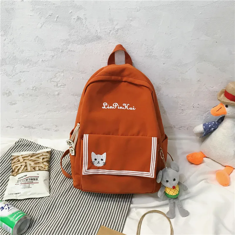 orange Модный школьный рюкзак для девочек рюкзак Mochila Feminina рюкзак школьные сумки рюкзак для девочки-подростка школьные сумки - Цвет: orange