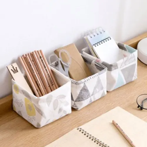 Cloth art stationery receives box tea table remote control basket dresser desktop cosmetics to organize | Дом и сад