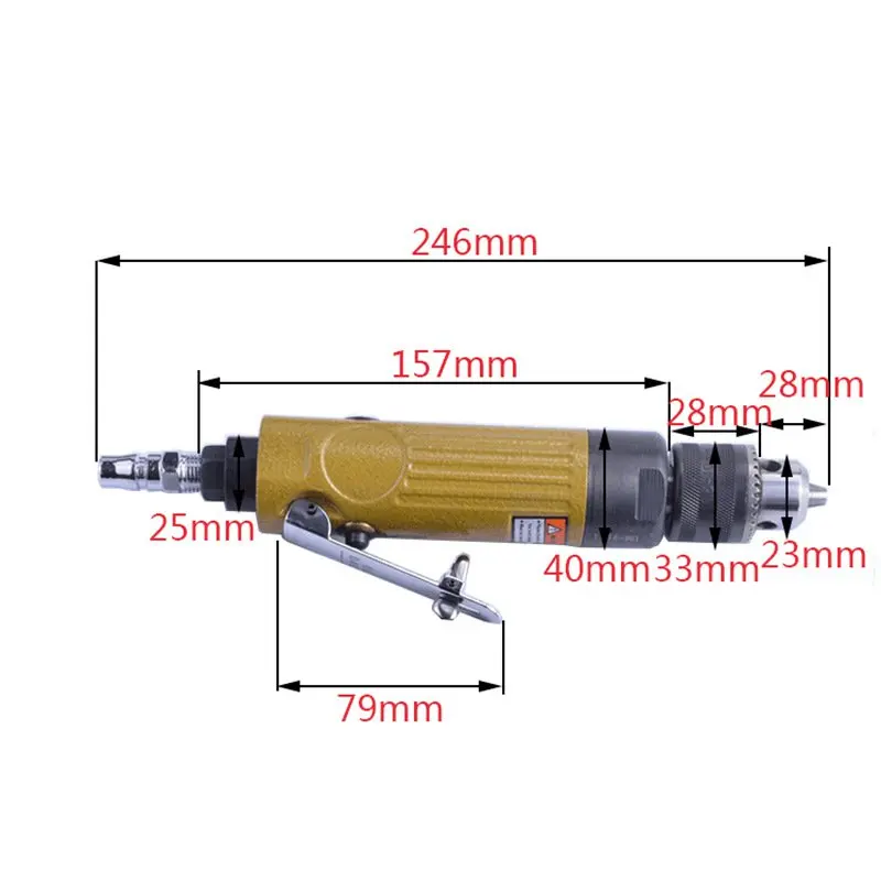 Пневматическая дрель Бытовая DIY 3CFM 1800 об/мин регулируемая скорость поддерживающая Пробивка 10 мм Высокое качество Простота в эксплуатации пневматические инструменты