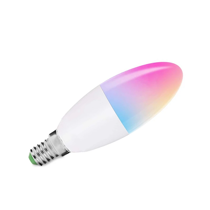 E14 с регулируемой яркостью смарт WiFi Свеча лампа RGB светильник с поддержкой Alexa для Google Home